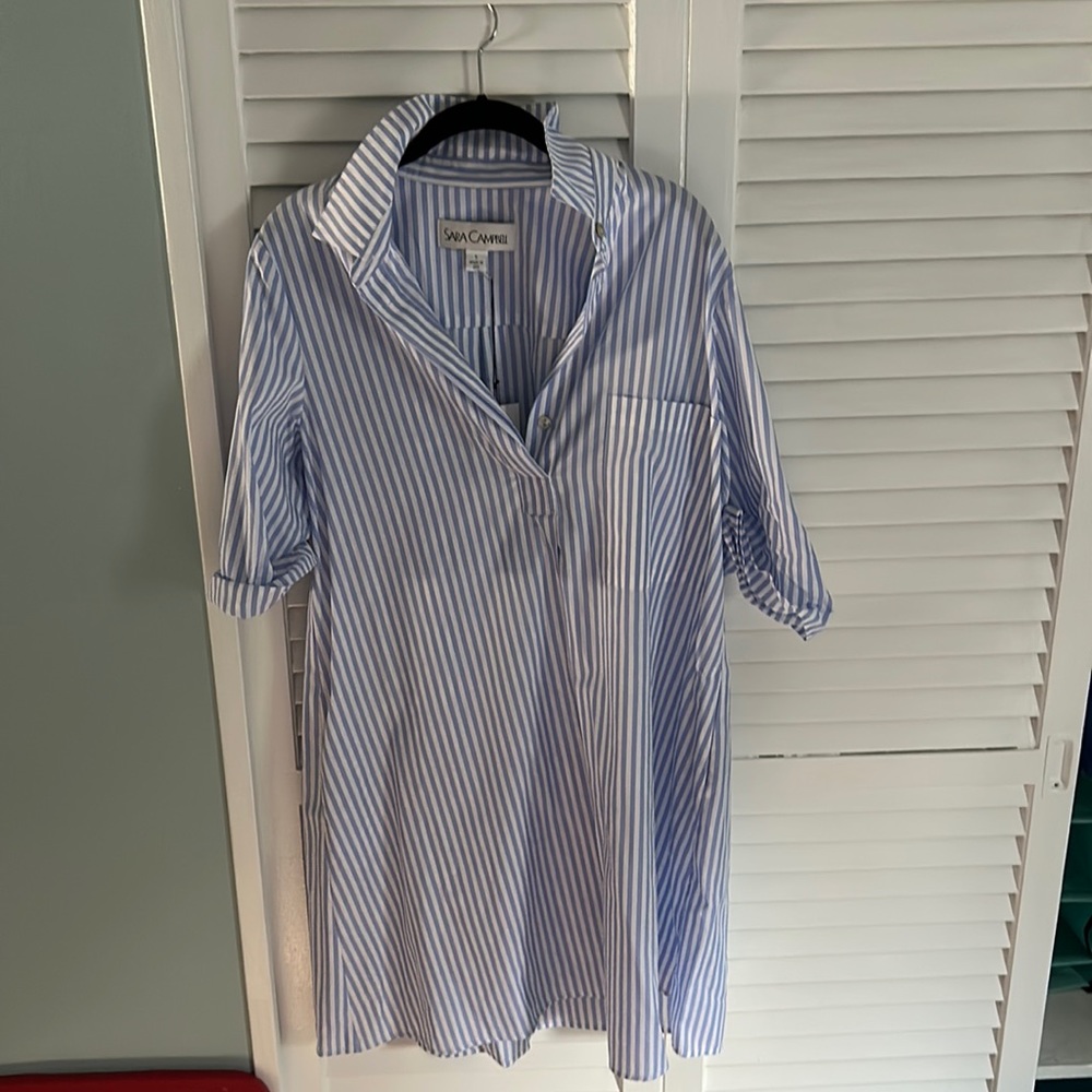 SARA CAMPBELL NWT collared trapeze shirt dress